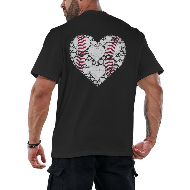 Baseball Heart Love Game Sports Fan Game Day Men's Back Print T-Shirt