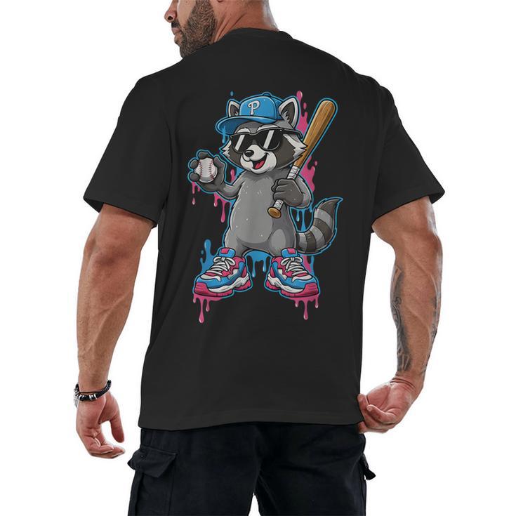 Baseball Ice Cream Drip For Boys And Girls Batter Game Day Men's Back Print T-Shirt