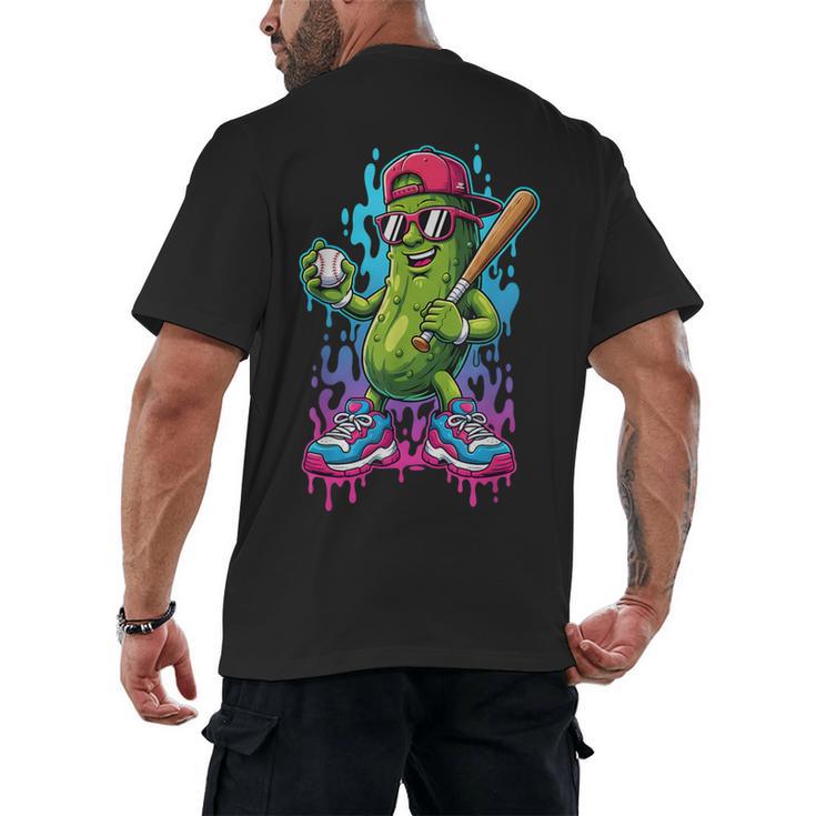 Baseball Ice Cream Drip Boys And Girls Batter Game Day Men's Back Print T-Shirt