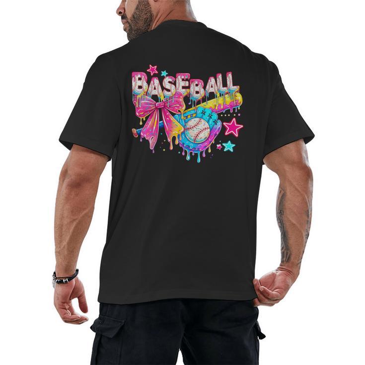 Baseball Ice Cream Drip Coquette Women Girls Mom Mama Men's Back Print T-Shirt