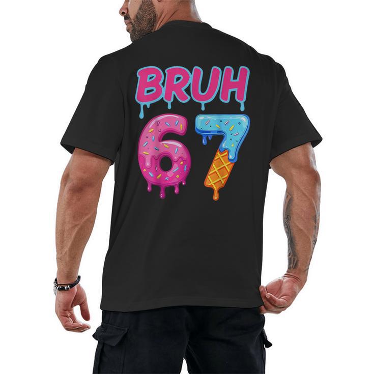Baseball Ice Cream Drip Number 67 Player Or 67th Birthday Men's Back Print T-Shirt