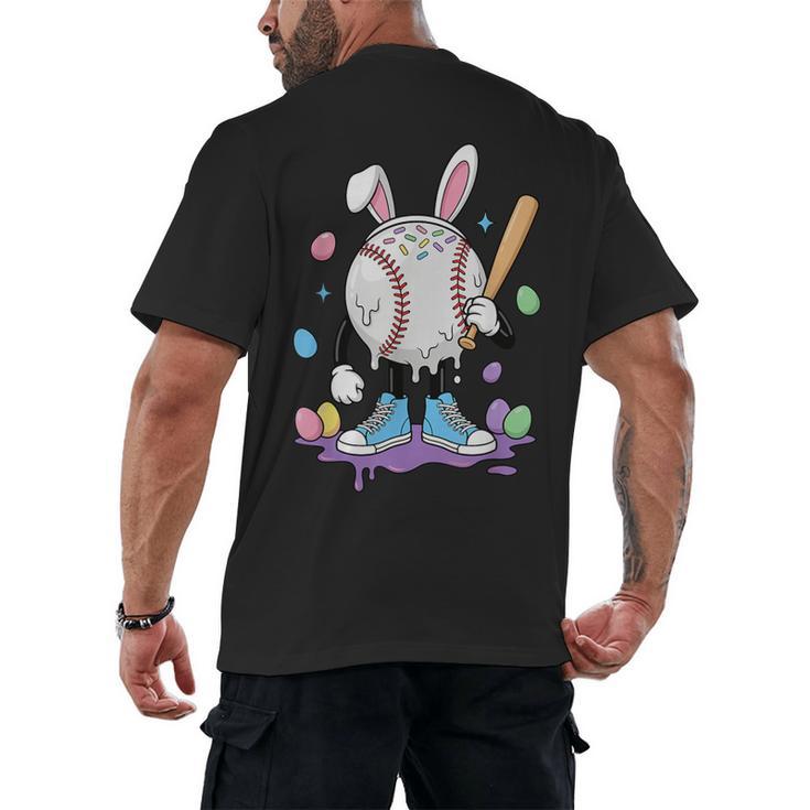 Baseball Ice Cream Drip Youth Boys Cute Easter Sports Men's Back Print T-Shirt