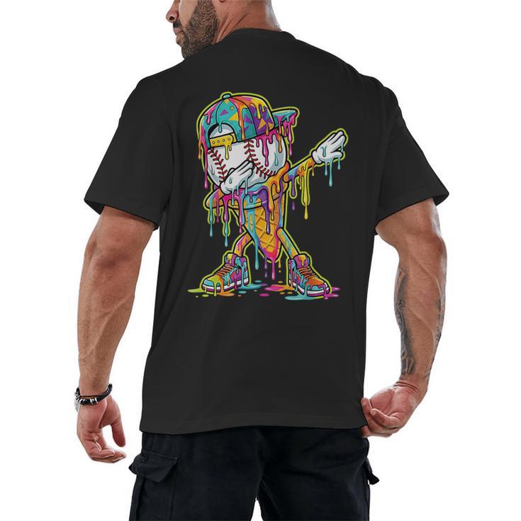 Baseball Ice Cream Dripping Dabbing Baseball Drip Men's Back Print T-Shirt