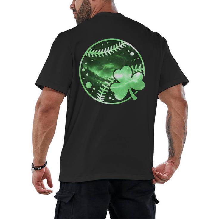 Baseball Irish Shamrock Lucky Clover St Patricks Day Boys Men's Back Print T-Shirt