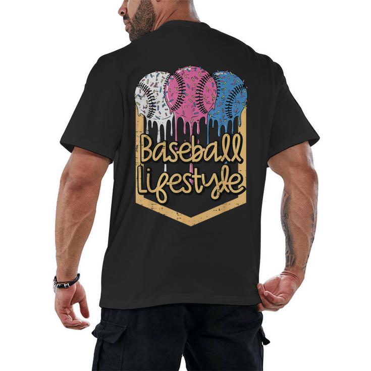 Baseball Lifestyle Ball Sprinkles Drip Boys Kids Men Teen Men's Back Print T-Shirt