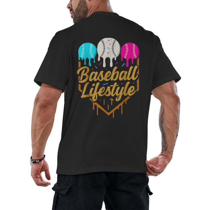 Baseball Lifestyle Baseball Drip Icecream Men's Back Print T-Shirt