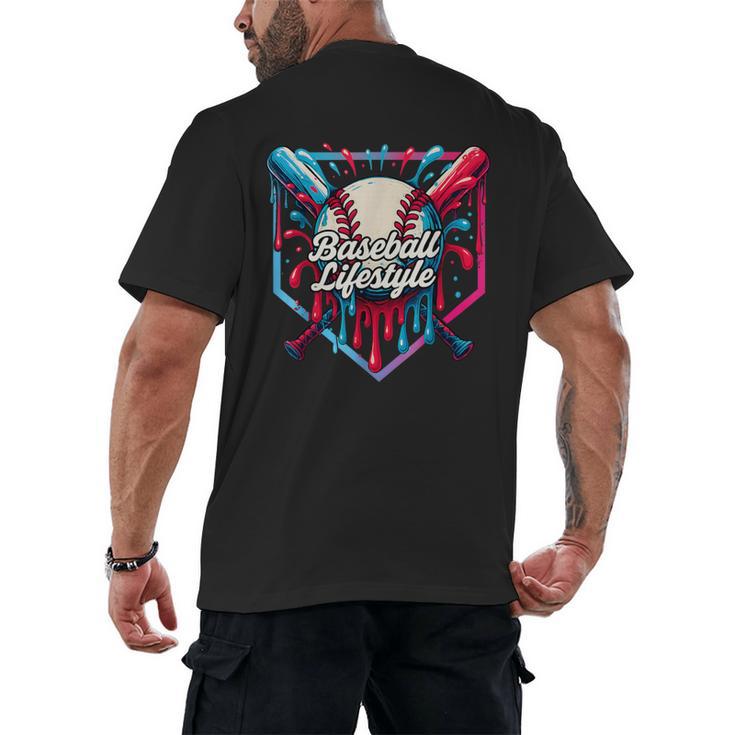 Baseball Lifestyle Shirt Youth Baseball Drip Icecream Boys Men's Back Print T-Shirt