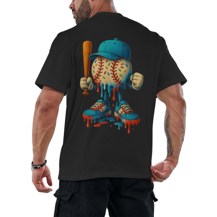 Baseball Lifestyle Youth Baseball Drip Icecream Men's Back Print T-Shirt