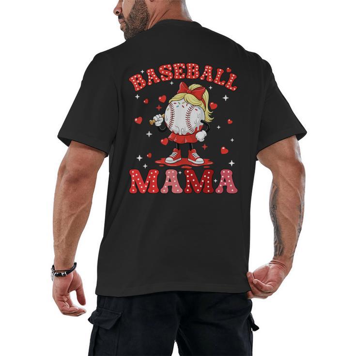 Baseball Mama Sports Mom Baseball Valentine Drip Girls Women Men's Back Print T-Shirt