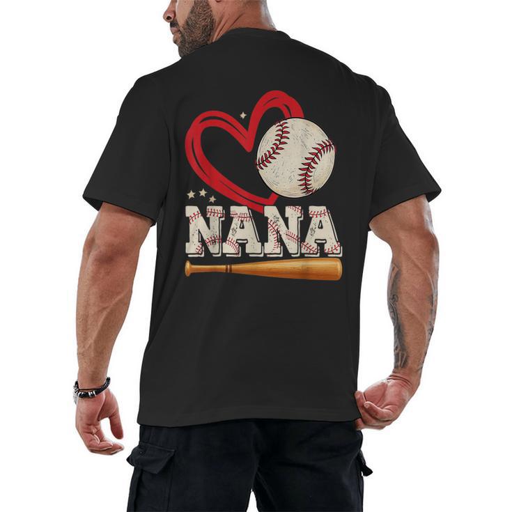 Baseball Nana Baseball Heart Family Matching Men's Back Print T-Shirt