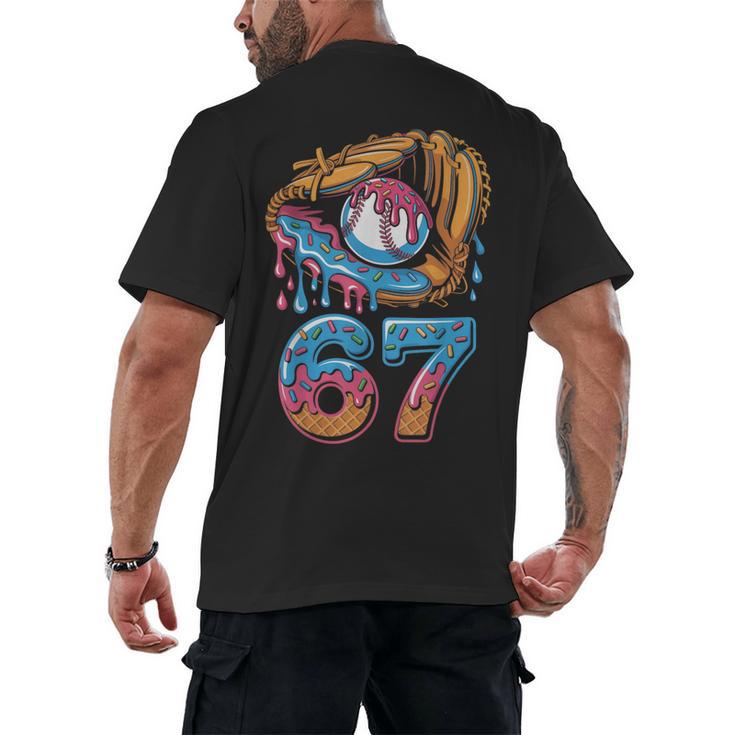 Baseball Player 67 Number 67th Sports Ice Cream Drip Men's Back Print T-Shirt