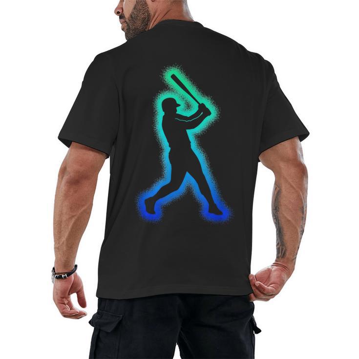 Baseball Player Graphic Men's Back Print T-Shirt