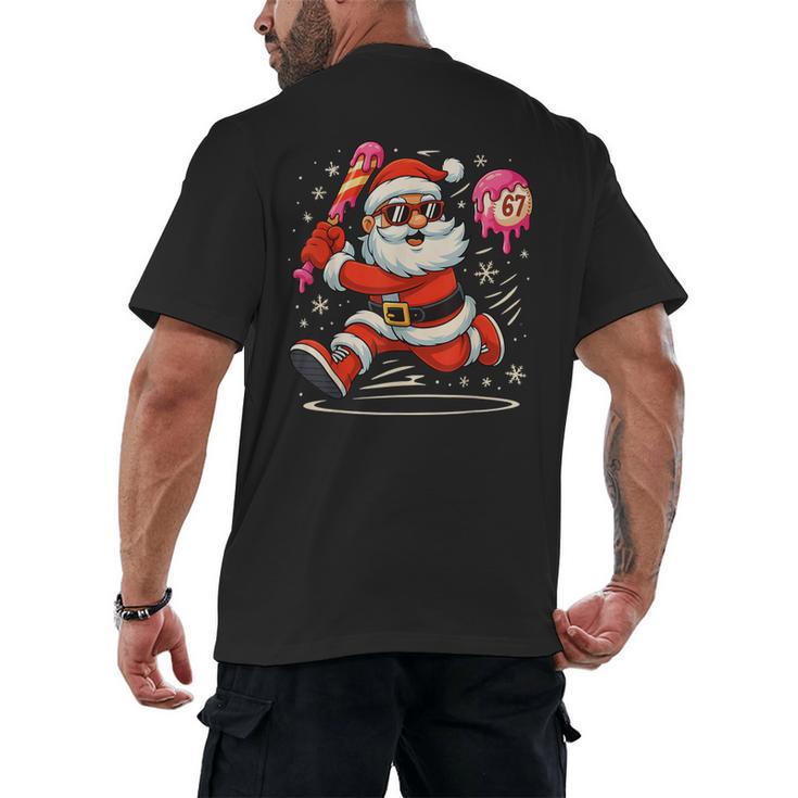 Baseball Santa 67 Baseball Christmas Pajamas Xmas Men Boy 67 Men's Back Print T-Shirt