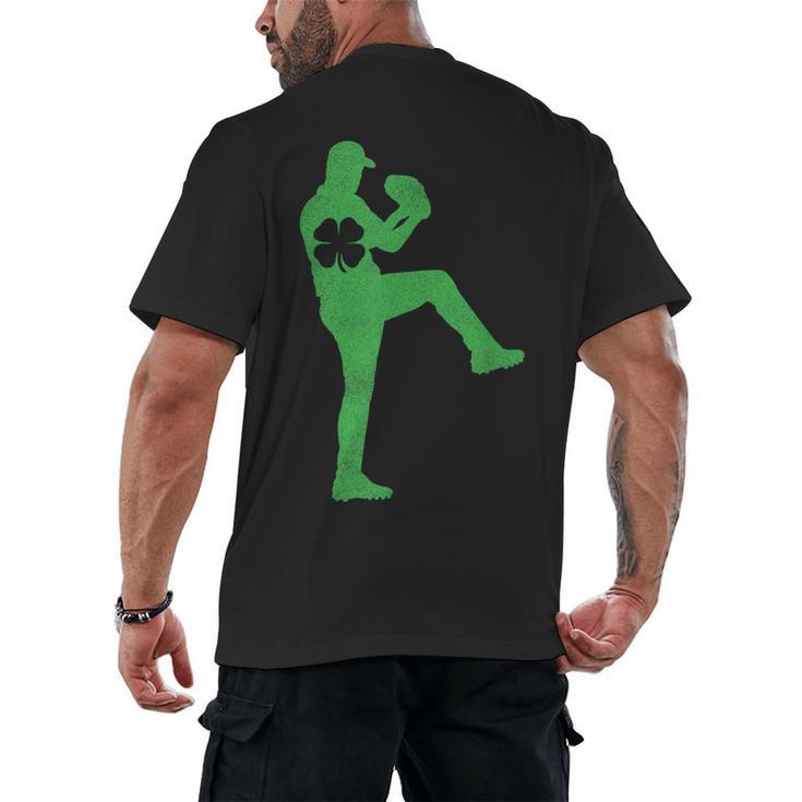 Baseball Shamrock St Patrick's Day Saint Paddy's Men's Back Print T-Shirt