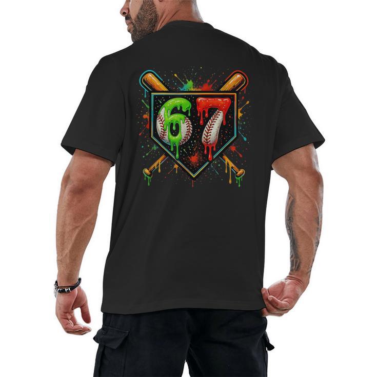 Baseball Six Seven 67 Meme Ice Cream Drip Xmas Women Men Men's Back Print T-Shirt