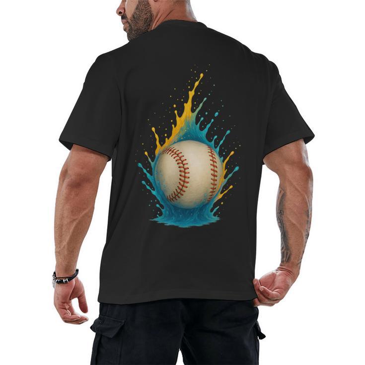 Baseball Splash Team Player For Kids Men Women Men's Back Print T-Shirt