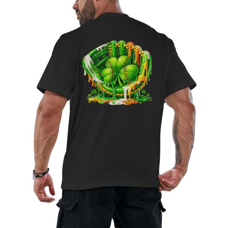 Baseball St Patricks Day Carnival Party Ice Cream Drip Boys Men's Back Print T-Shirt