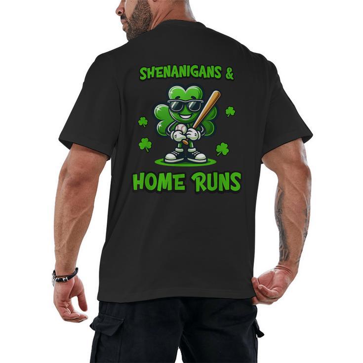 Baseball St Patrick's Day Irish Shamrock Trendy Men's Back Print T-Shirt