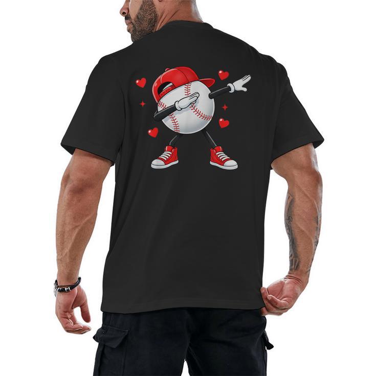 Boys Valentines Baseball Men's Back Print T-Shirt