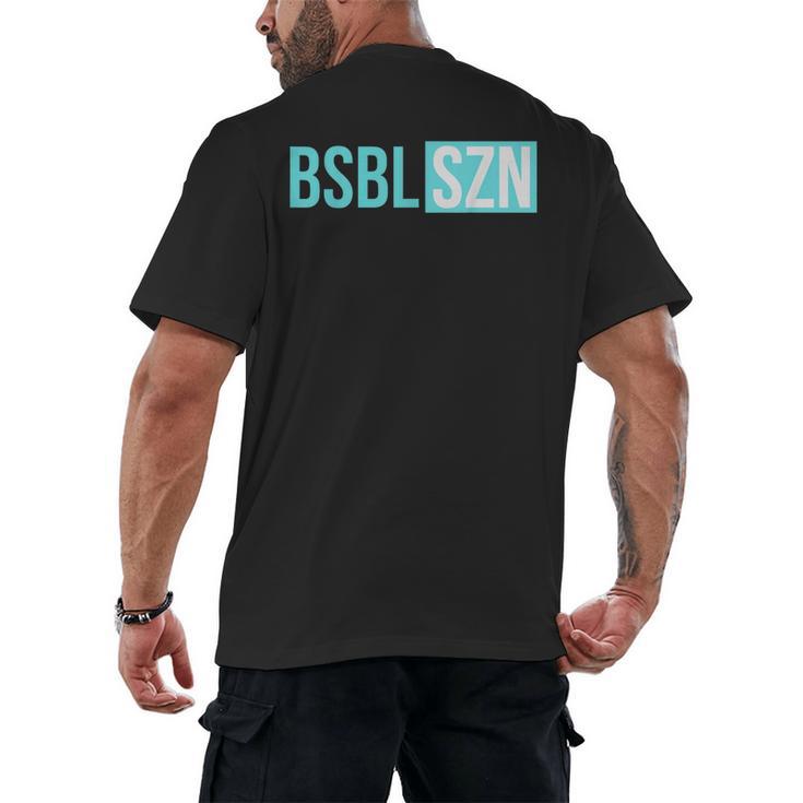 BSBL SZN Baseball Season Game Day Boys Girls Youth Men's Back Print T-Shirt