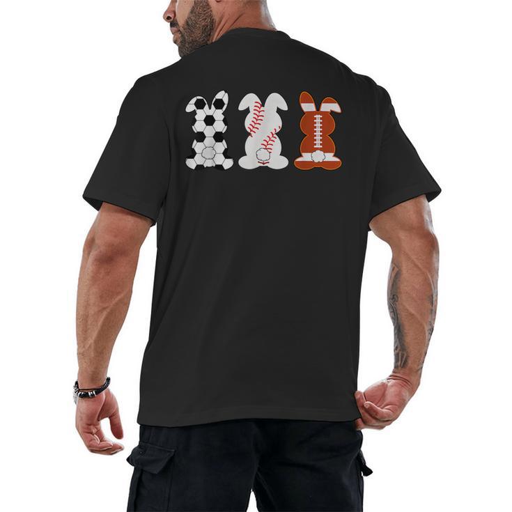 Bunny Football Baseball Sport Easter Day Men's Back Print T-Shirt Bunny Football Baseball Sport Easter Day Men's Back Print T-Shirt