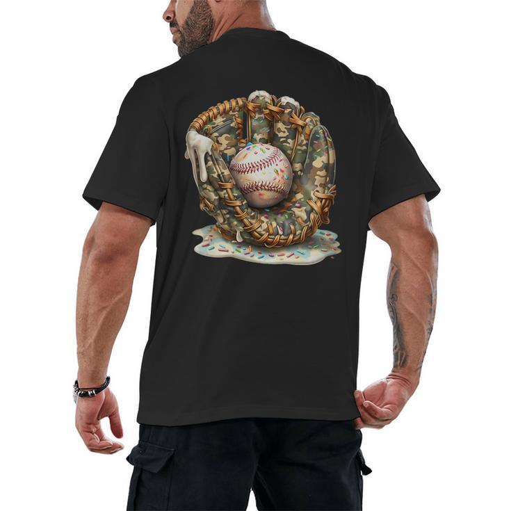 Camo Baseball Gloves Lifestyle 101 Apparel Drip Ice Cream Men's Back Print T-Shirt