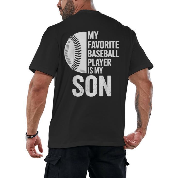 Cute Favorite Baseball Player Is My Son Women Men Men's Back Print T-Shirt