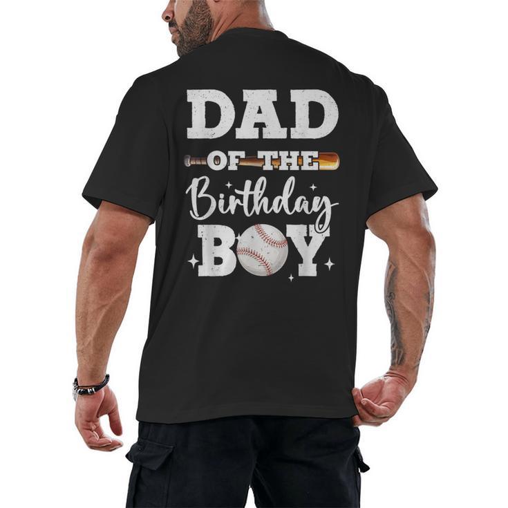 Dad Of The Birthday Boy Baseball Bday Family Men's Back Print T-Shirt