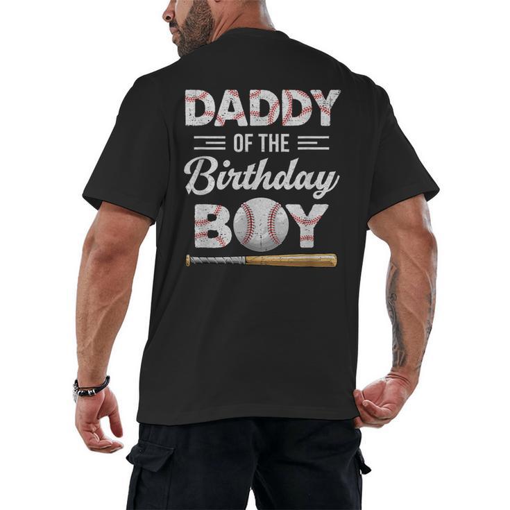 Daddy Of The Birthday Boy Baseball Matching Family Men's Back Print T-Shirt