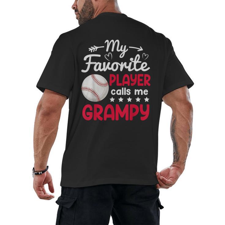 My Favorite Player Calls Me Grampy Baseball Grampy Men's Back Print T-Shirt