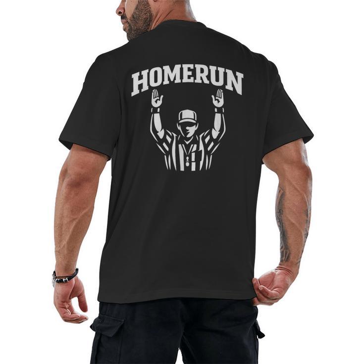 Football Referee Tee Touchdown Baseball Homerun Men's Back Print T-Shirt