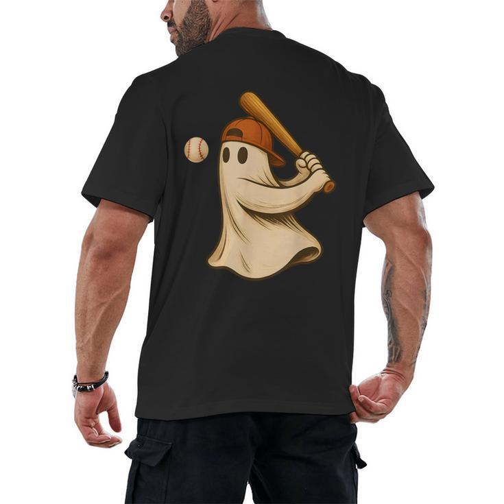 Ghost Baseball Halloween Costume Men Boys Kids Men's Back Print T-Shirt