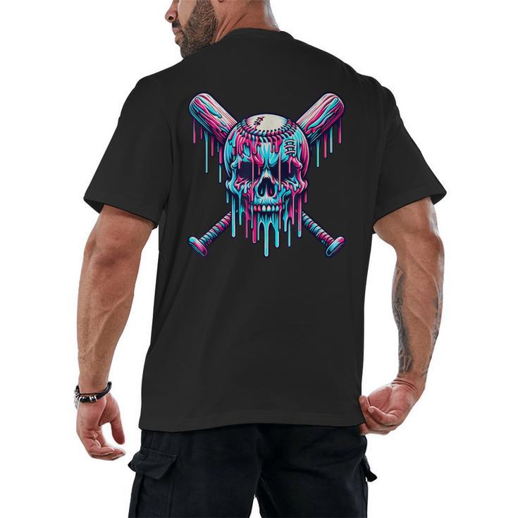Halloween Baseball Skull Drip Baseball Lifestyle Boy Men Men's Back Print T-Shirt
