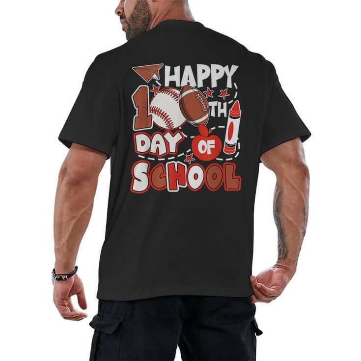 Happy 100 Days Of School Baseball Football PE Teacher Men's Back Print T-Shirt