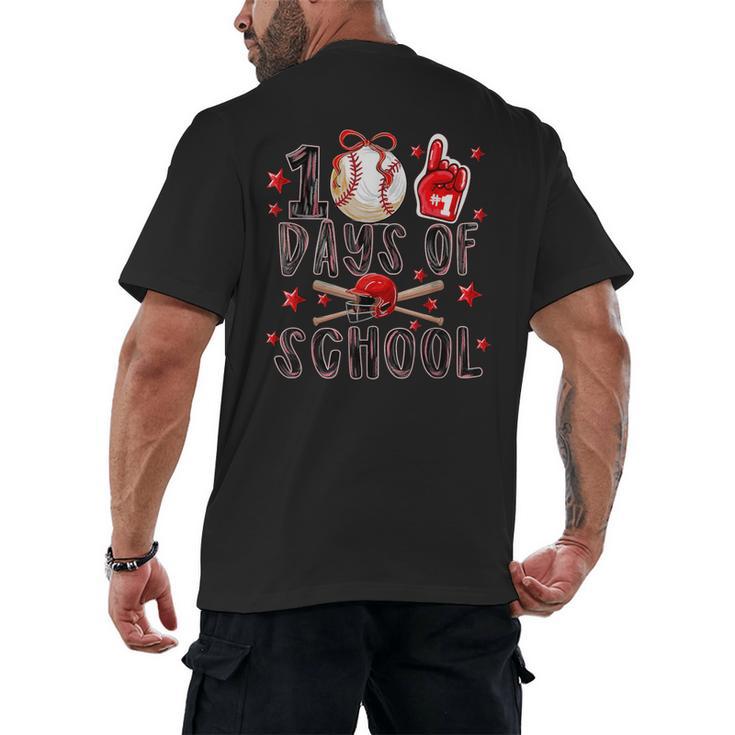 Happy 101 Days Of School Baseball Sports 100th Day Men's Back Print T-Shirt