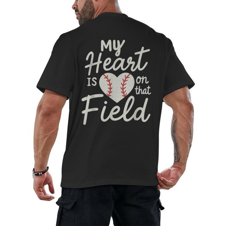 My Heart Is On That Field Baseball Men's Back Print T-Shirt