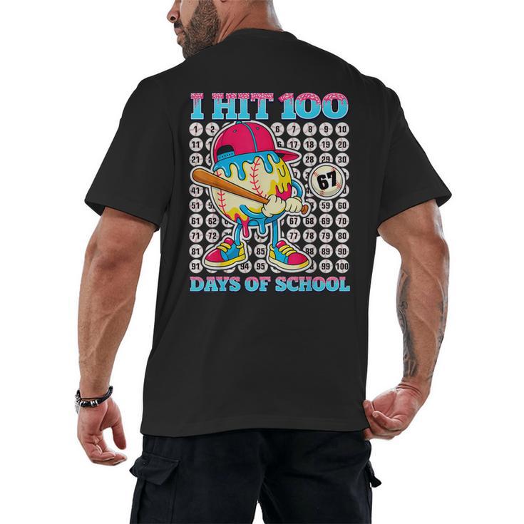 I Hit 100 Days Of School 67 Drip Baseball Boys Kids Men's Back Print T-Shirt