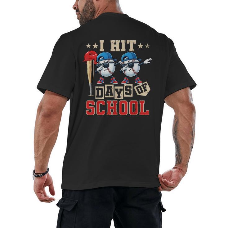 I Hit 100 Days Of School Baseball Kids Boy Teacher 100th Day Men's Back Print T-Shirt