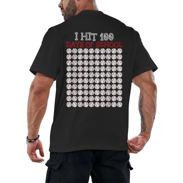 I Hit 100 Days Of School Baseball Lover Teacher Student Men's Back Print T-Shirt