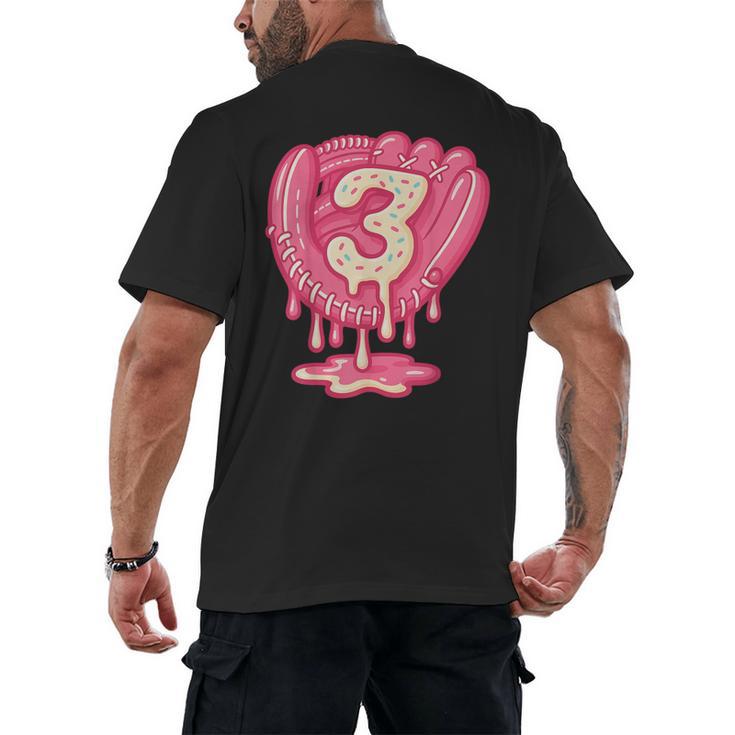 Ice Cream Baseball Glove 3rd Birthday Edition Men's Back Print T-Shirt