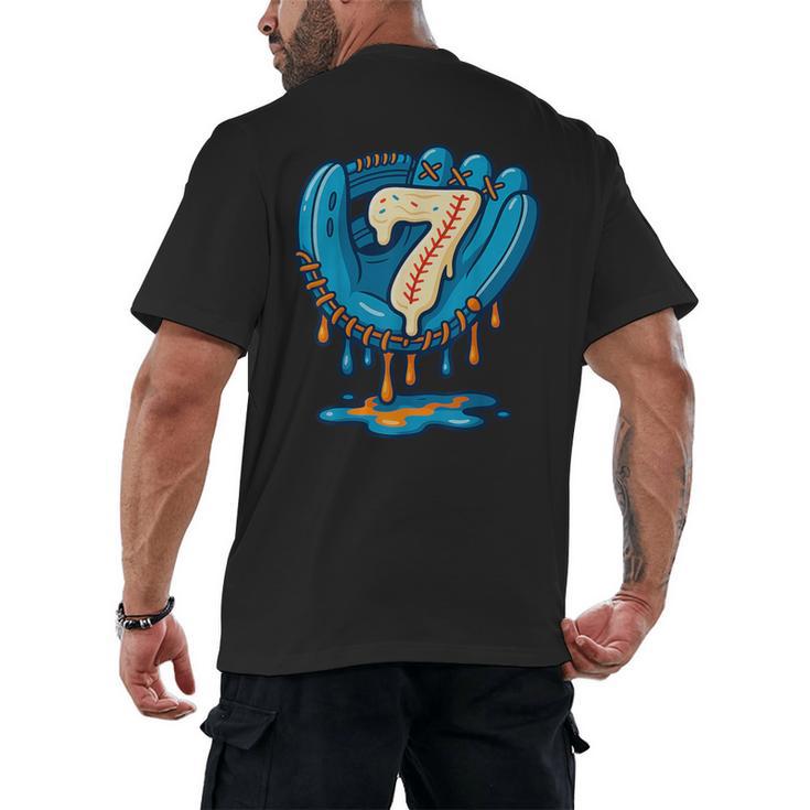 Ice Cream Baseball Glove 7th Birthday Edition Men's Back Print T-Shirt