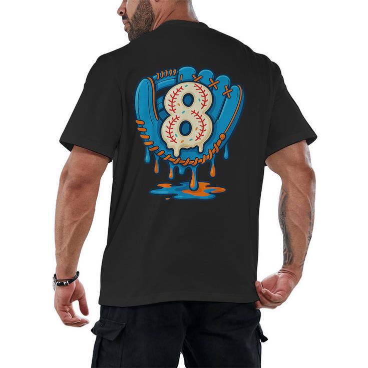 Ice Cream Baseball Glove 8th Birthday Edition Men's Back Print T-Shirt