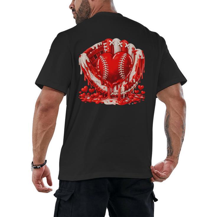 Ice Cream Drip Heart Valentines Day Baseball Boys Youth Kids Men's Back Print T-Shirt