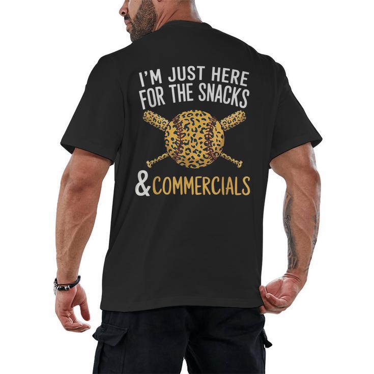 I'm Just Here For The Snacks And Commercials Baseball Men's Back Print T-Shirt