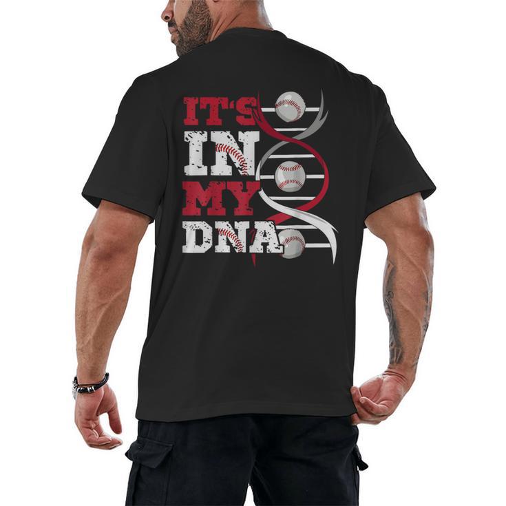 ITS In My DNA Baseball Sport Player Saying Baseball Fan Men's Back Print T-Shirt