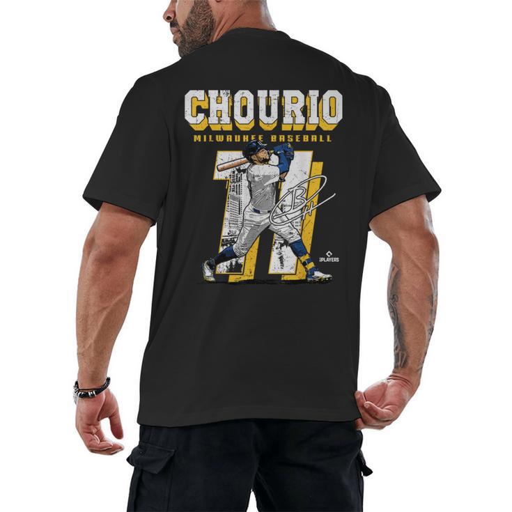 Jackson Chourio Milwaukee MLB Baseball Player MLBJCH201M Men's Back Print T-Shirt