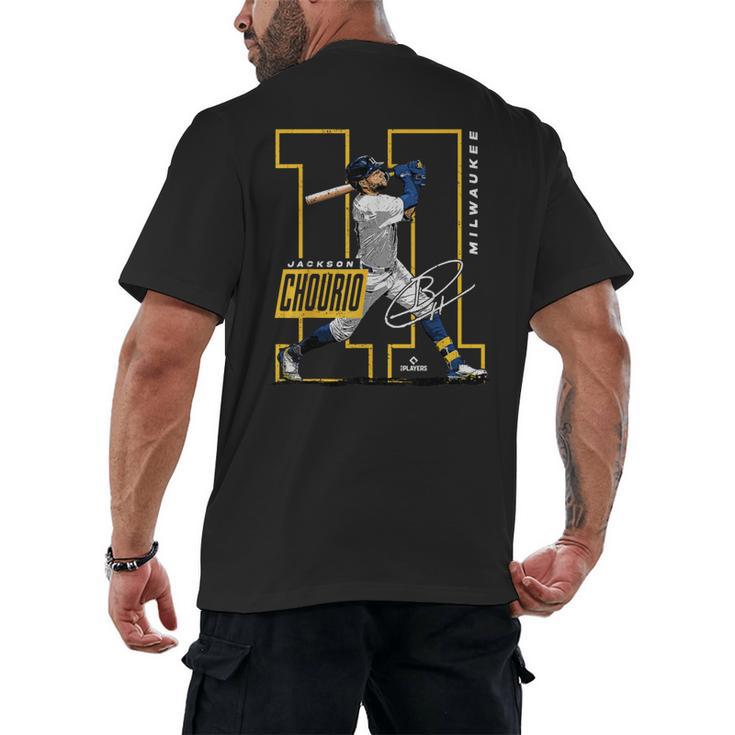 Jackson Chourio Milwaukee MLB Baseball Player MLBJCH202M Men's Back Print T-Shirt