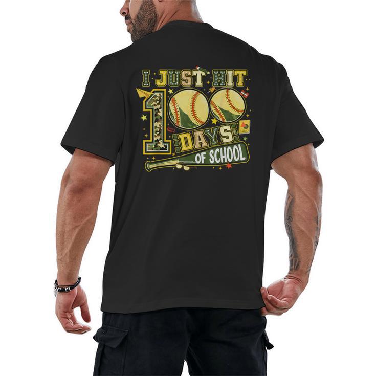 I Just Hit 100 Days Of School Baseball Teacher Boy Girl Kid Men's Back Print T-Shirt