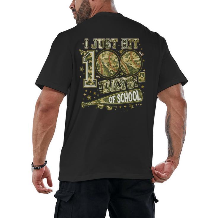 I Just Hit 100 Days Of School Camouflage Baseball Men's Back Print T-Shirt