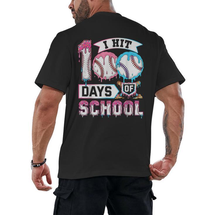 Kids 100 Days Of School Boys 100th Day Baseball Drip Toddler Men's Back Print T-Shirt